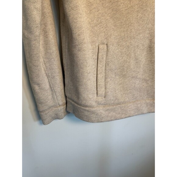 J Crew Sweatshirt Womens Large Beige Cowl Neck Long Sleeves Pockets - Picture 2 of 7